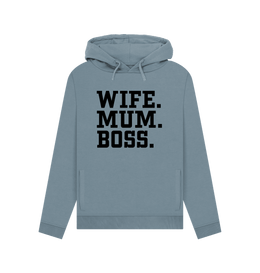Stone Blue Wife Mum Boss Women's Hoodie