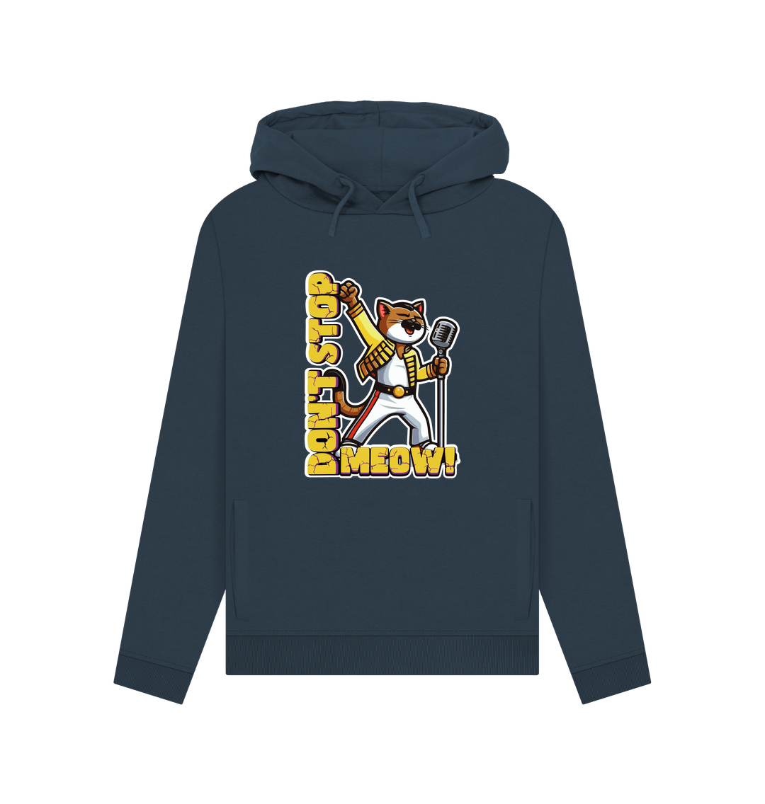 Navy Blue Don't Stop Meow Women's Hoodie