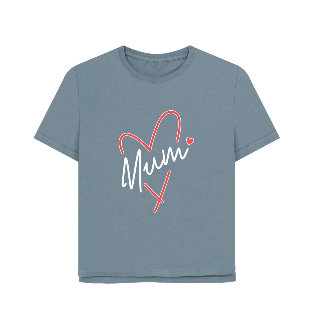Stone Blue Mum Relaxed Fit Women's T-shirt