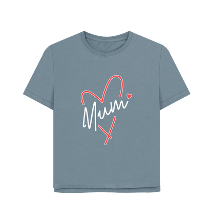 Stone Blue Mum Relaxed Fit Women's T-shirt