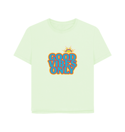 Pastel Green Good Vibes Women's Relaxed Fit T-shirt