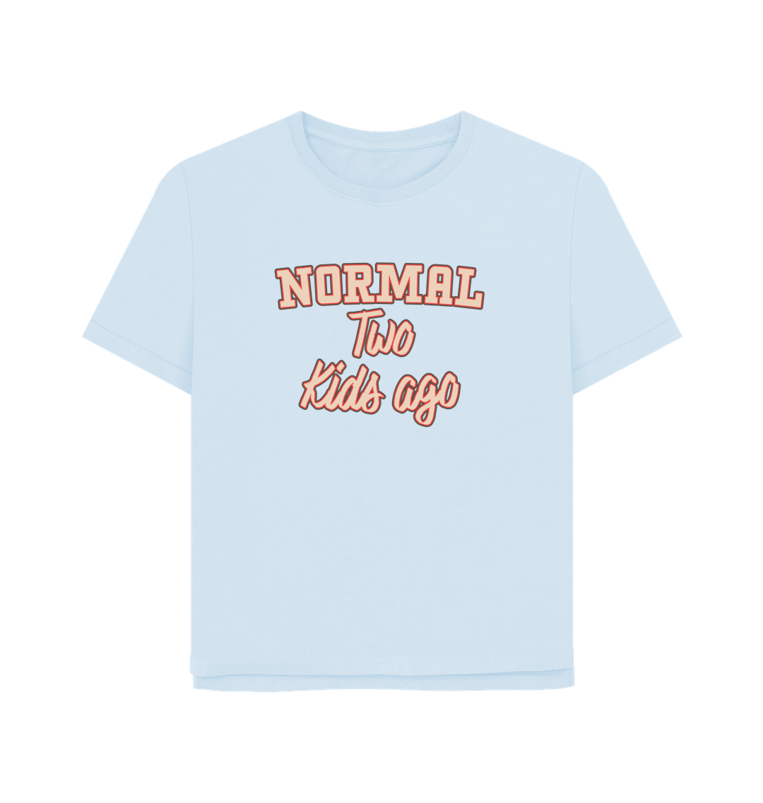 Sky Blue Normal Two Women's Relaxed Fit T-shirt