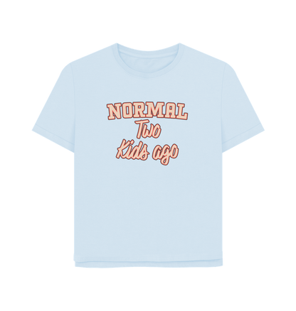Sky Blue Normal Two Women's Relaxed Fit T-shirt