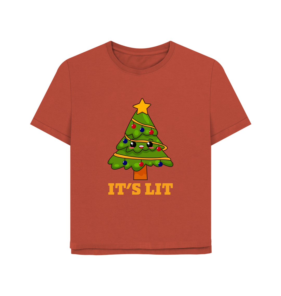 Rust It's Lit Women's Relaxed Fit Christmas T-shirt