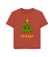 Rust It's Lit Women's Relaxed Fit Christmas T-shirt