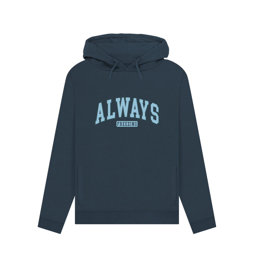 Navy Blue Always Freezing Women's Hoodie