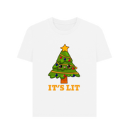 White It's Lit Women's Christmas T-shirt