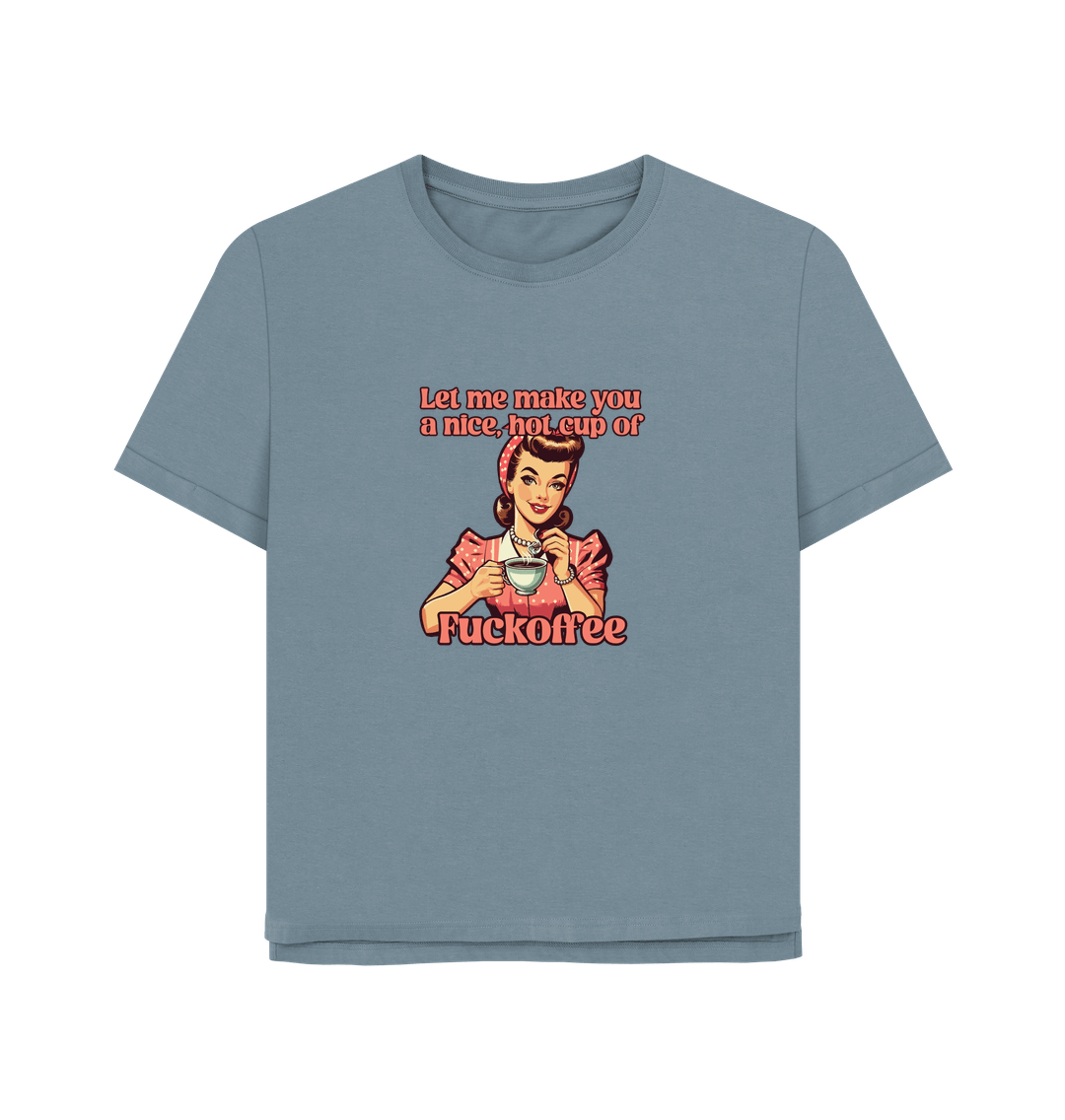 Stone Blue Fuckoffee Women's Relaxed Fit T-shirt