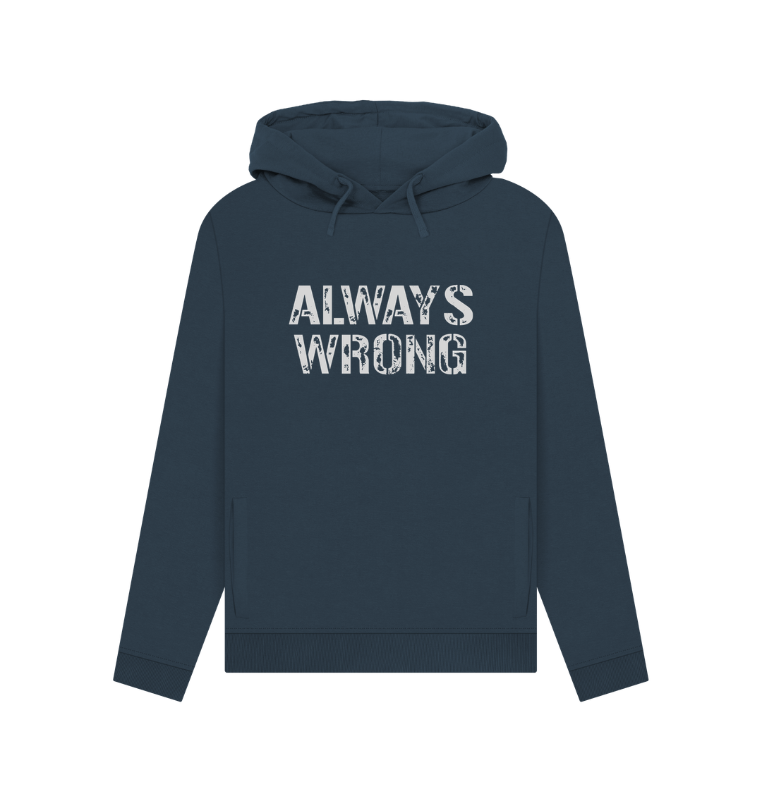 Navy Blue Always Wrong Women's Hoodie