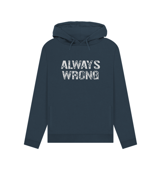 Navy Blue Always Wrong Women's Hoodie