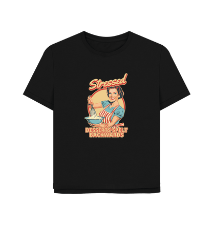 Black Stressed Women's Relaxed Fit T-shirt