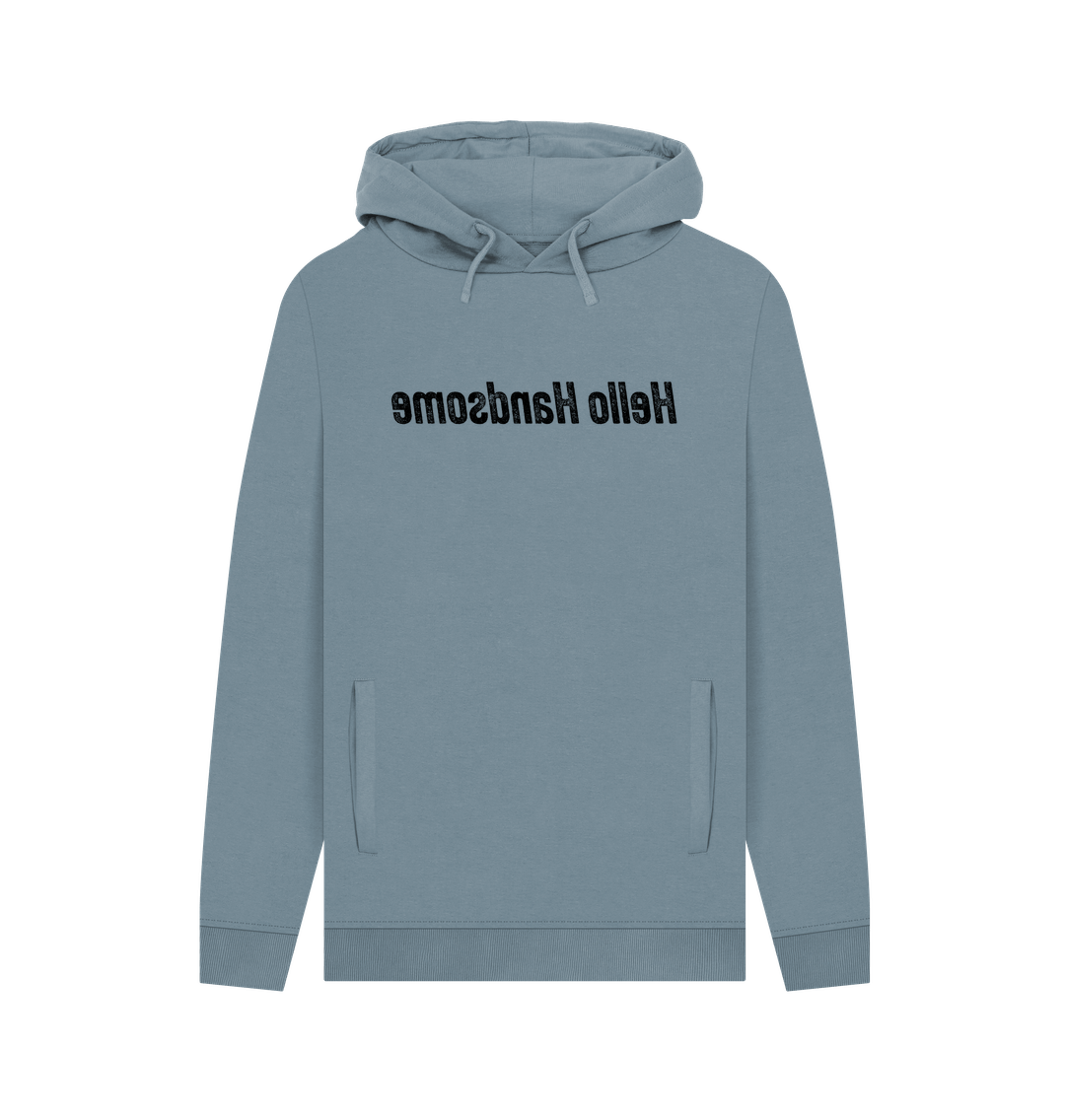 Stone Blue Hello Handsome Men's Hoodie