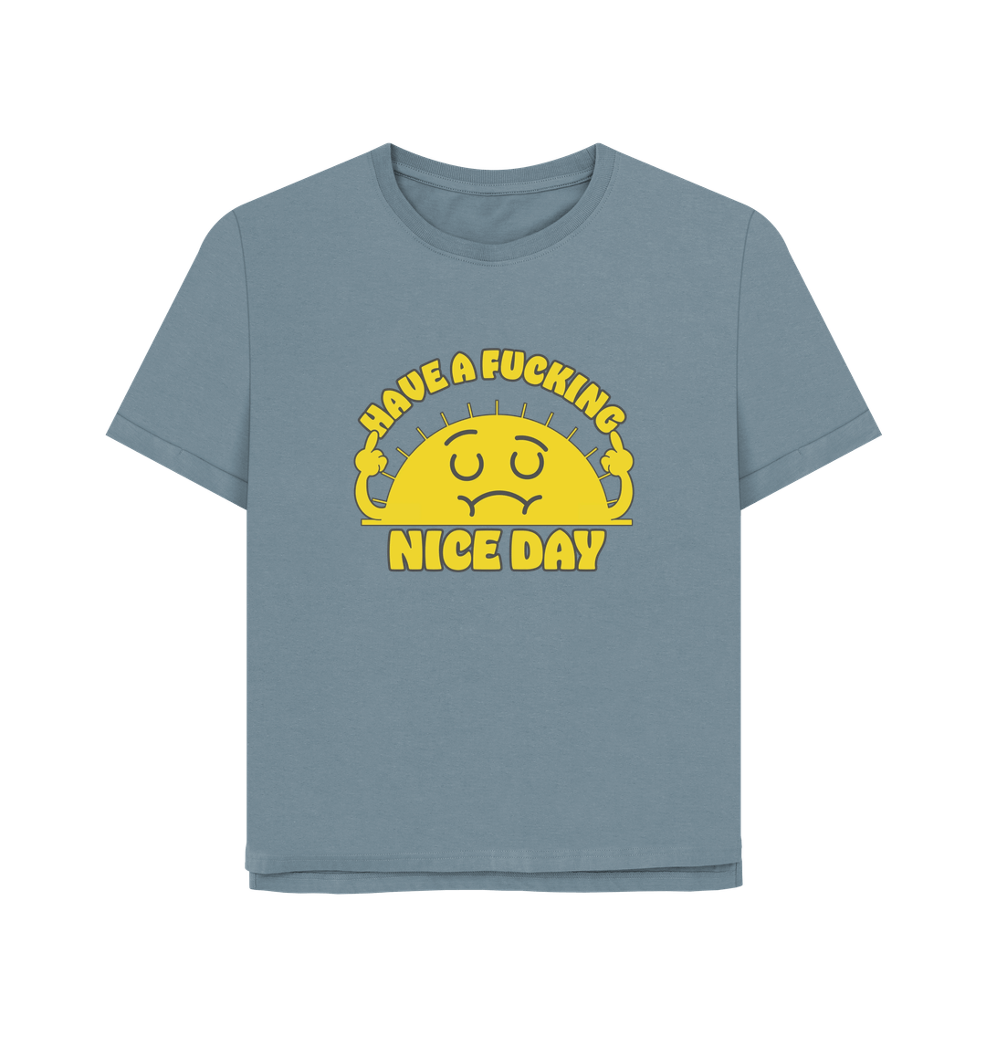 Stone Blue Printed T-shirt