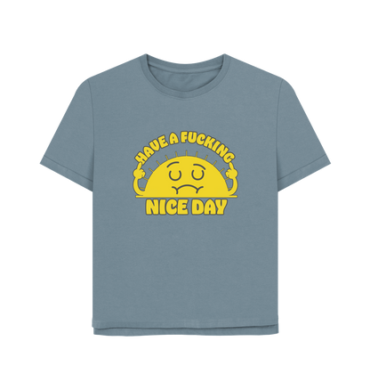 Stone Blue Printed T-shirt