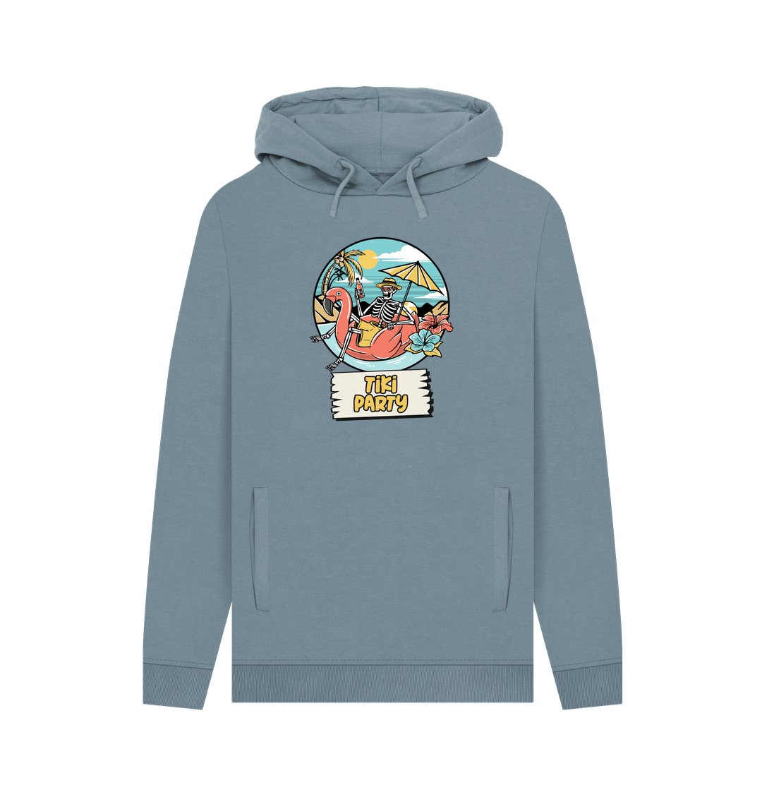 Stone Blue Tiki Party Men's Hoodie