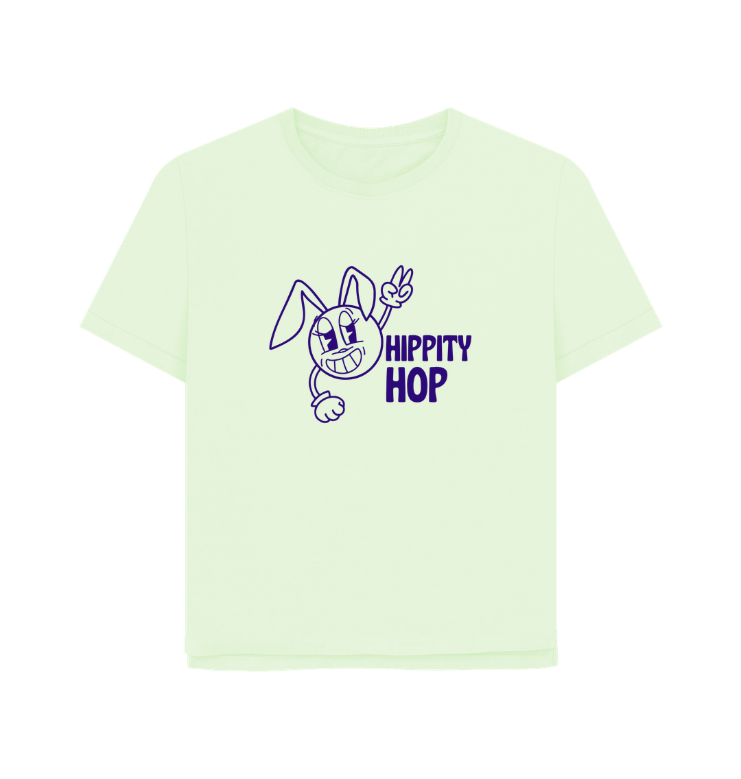 Pastel Green Hippety Hop Women's Relaxed Fit T-shirt