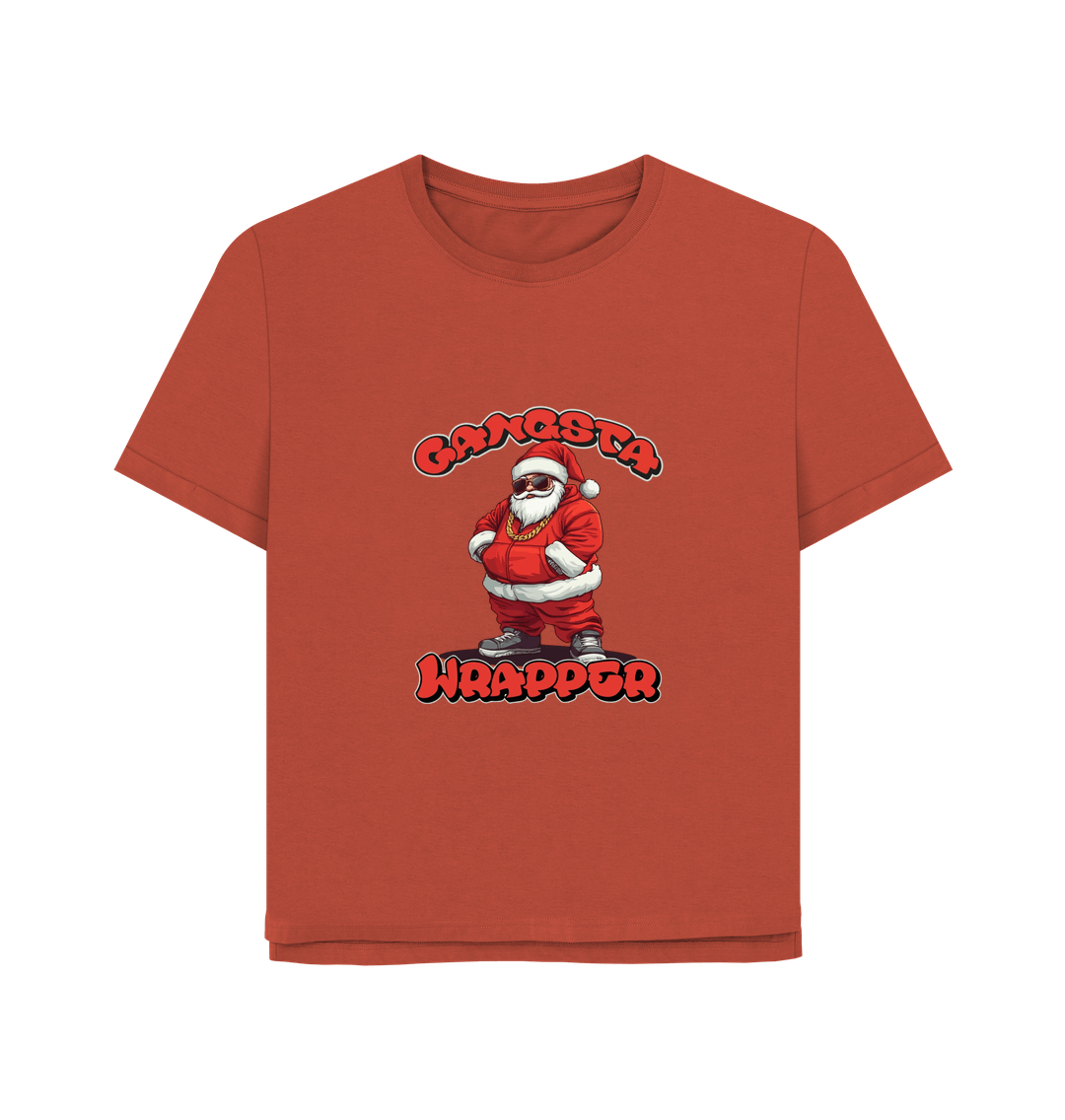 Rust Gangsta Wrapper Women's Relaxed Fit Christmas T-shirt