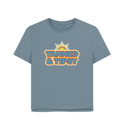 Stone Blue Tanned And Tipsy Women's Relaxed Fit T-shirt