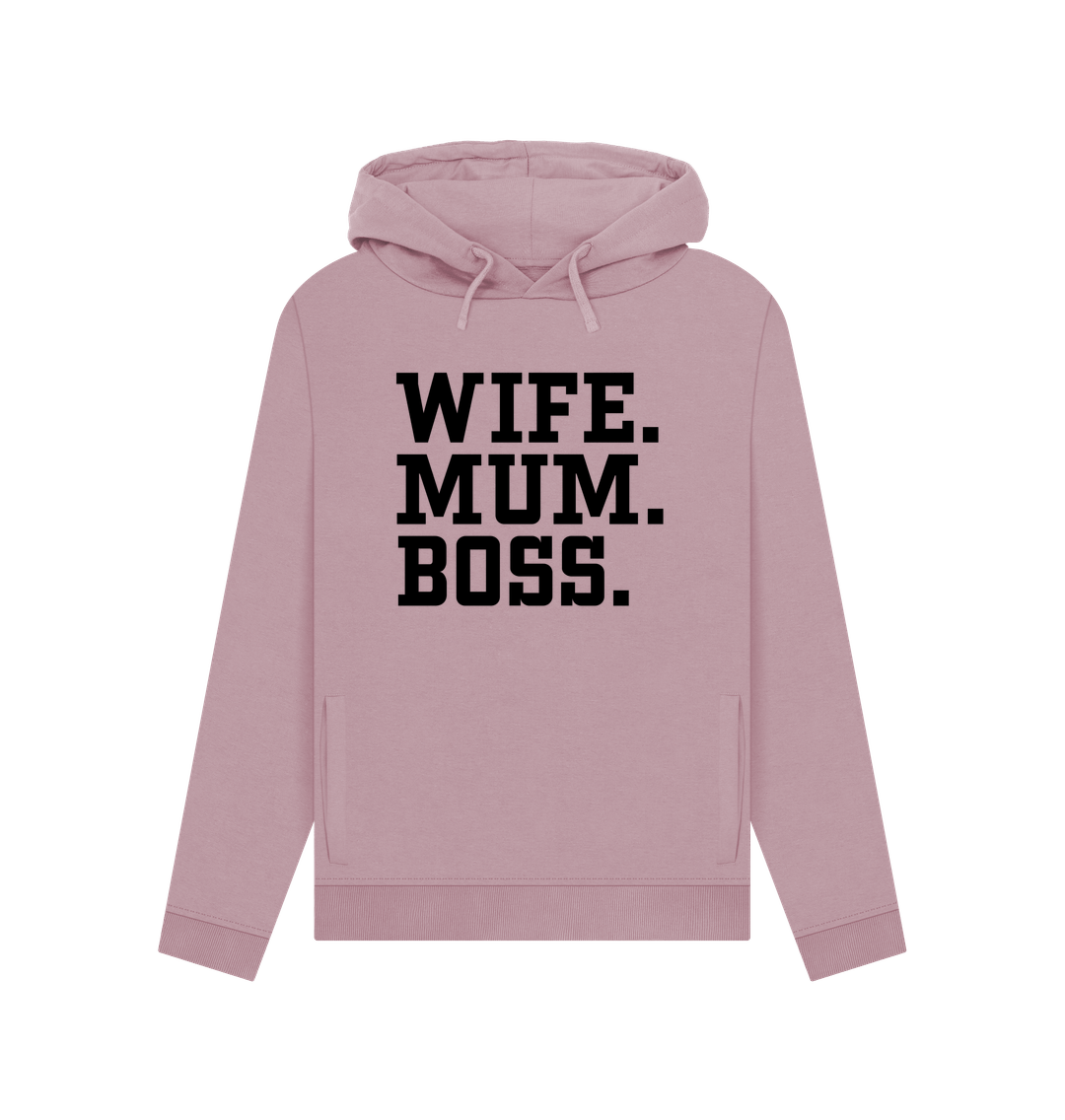 Mauve Wife Mum Boss Women's Hoodie