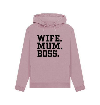 Mauve Wife Mum Boss Women's Hoodie
