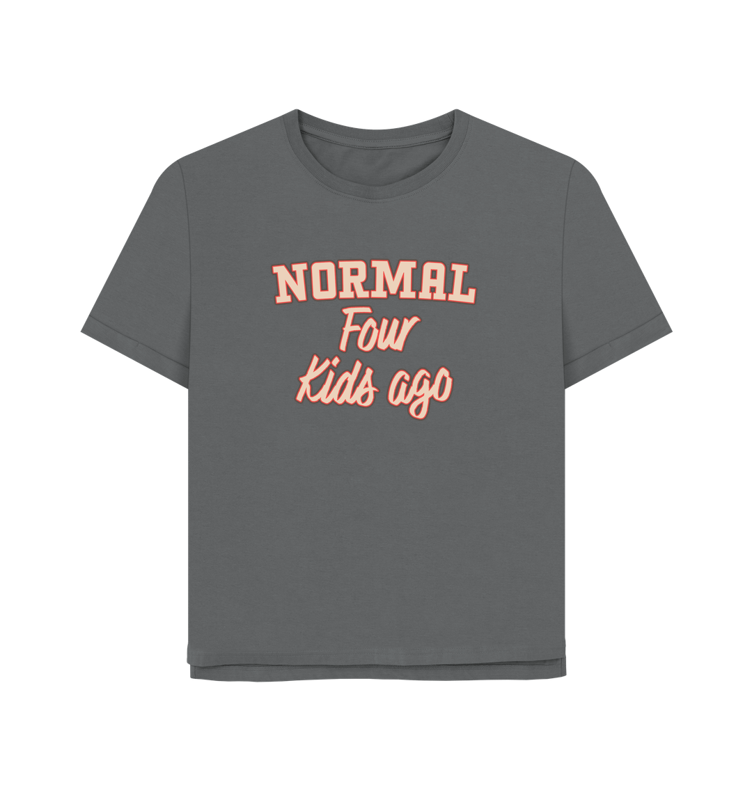 Slate Grey Normal Four Women's Relaxed Fit T-shirt