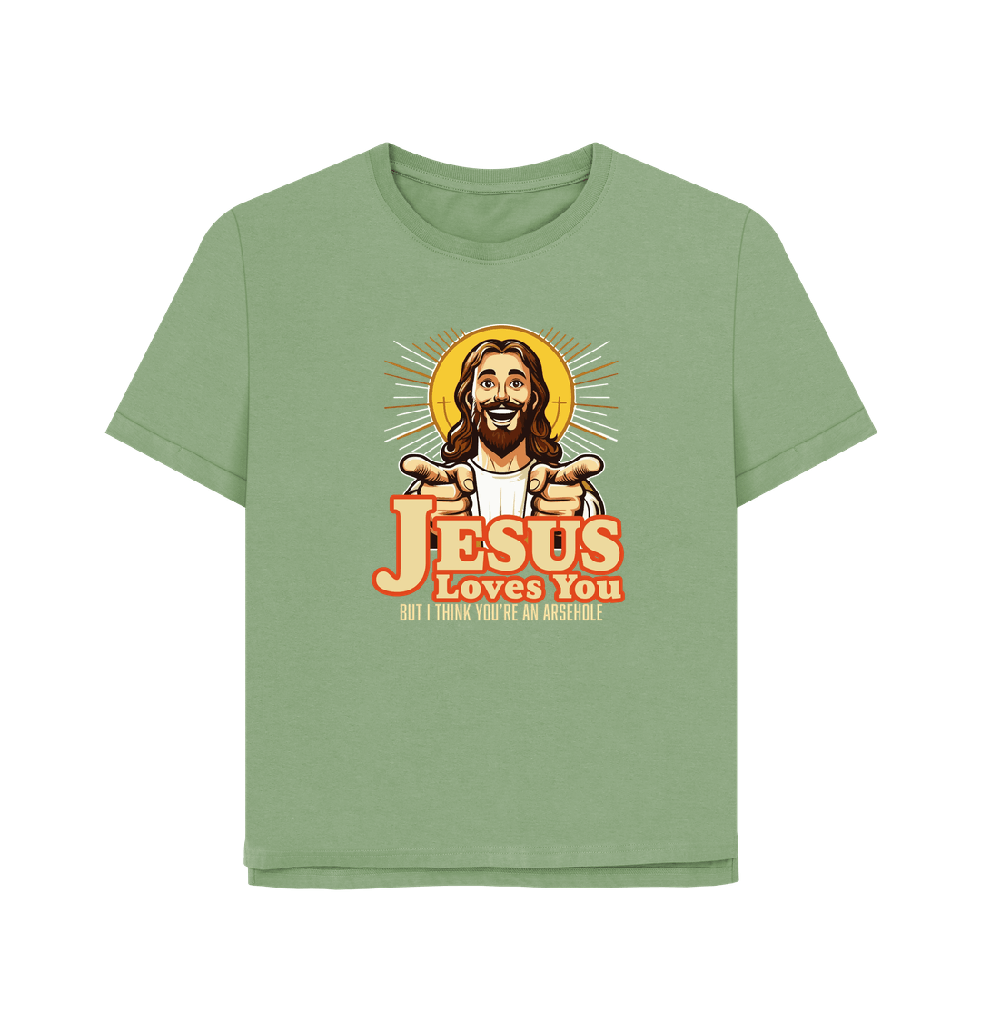 Sage Jesus Loves You Women's Relaxed Fit T-shirt