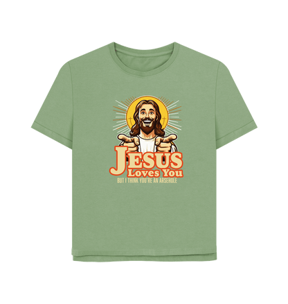 Sage Jesus Loves You Women's Relaxed Fit T-shirt