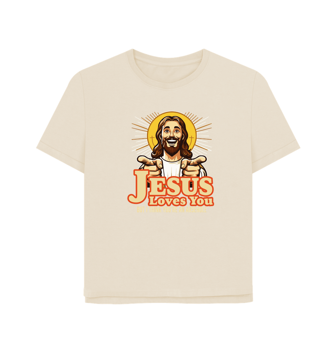 Oat Jesus Loves You Women's Relaxed Fit T-shirt
