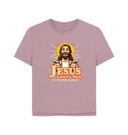Mauve Jesus Loves You Women's Relaxed Fit T-shirt