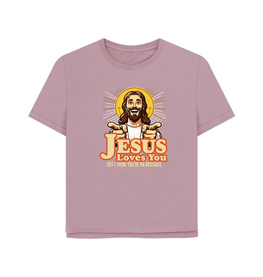 Mauve Jesus Loves You Women's Relaxed Fit T-shirt