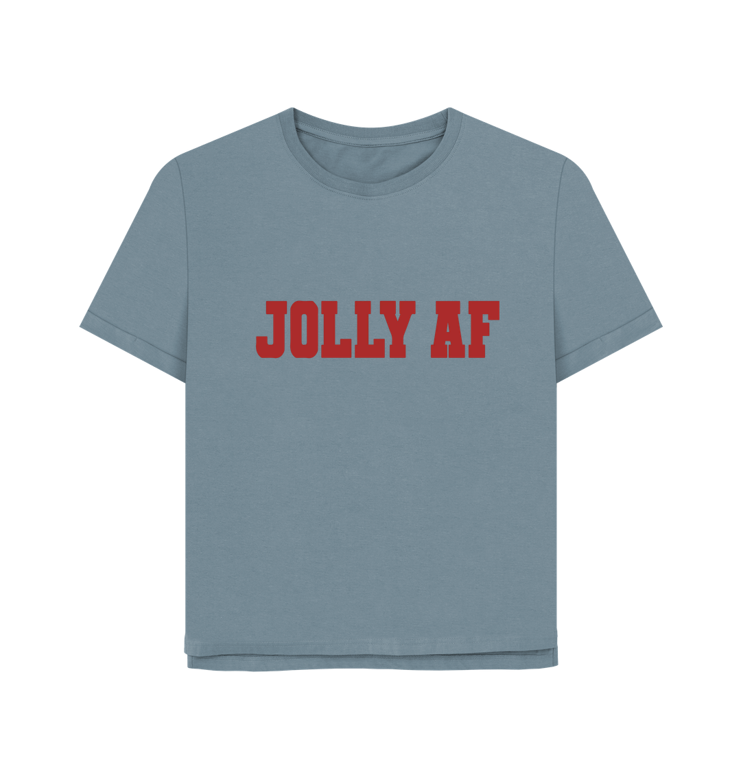 Stone Blue Jolly AF Women's Relaxed Fit T-shirt