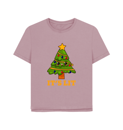 Mauve It's Lit Women's Relaxed Fit Christmas T-shirt