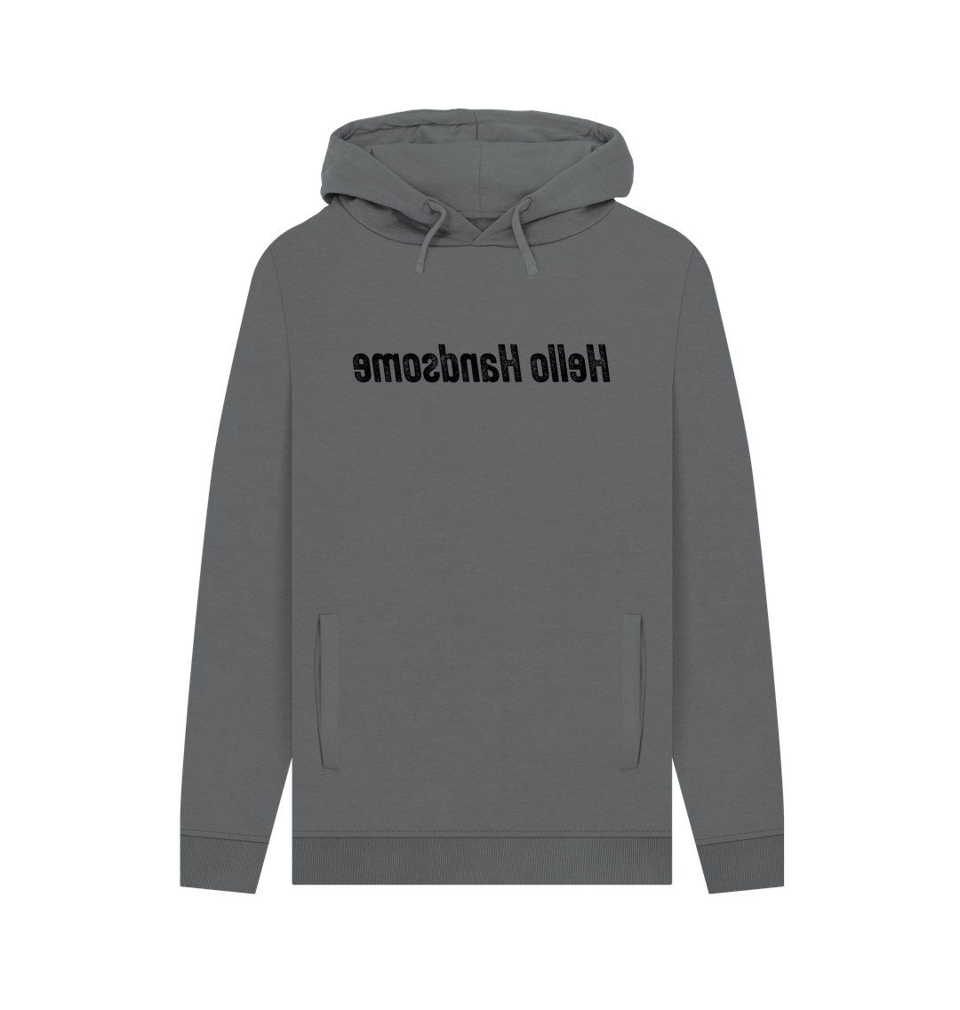 Slate Grey Hello Handsome Men's Hoodie