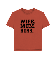 Rust Wife Mum Boss Women's Relaxed Fit T-shirt