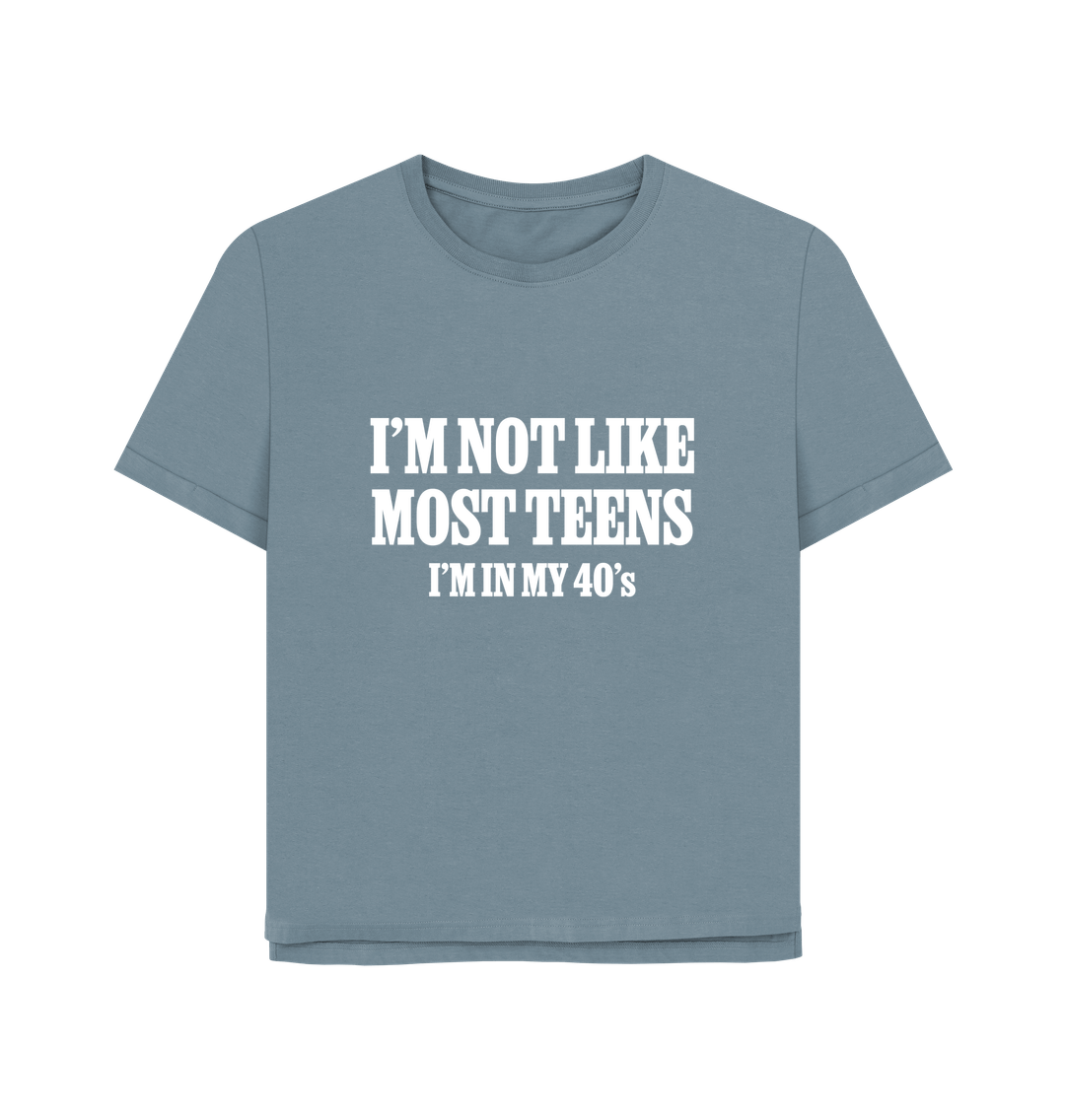 Stone Blue Printed T-shirt