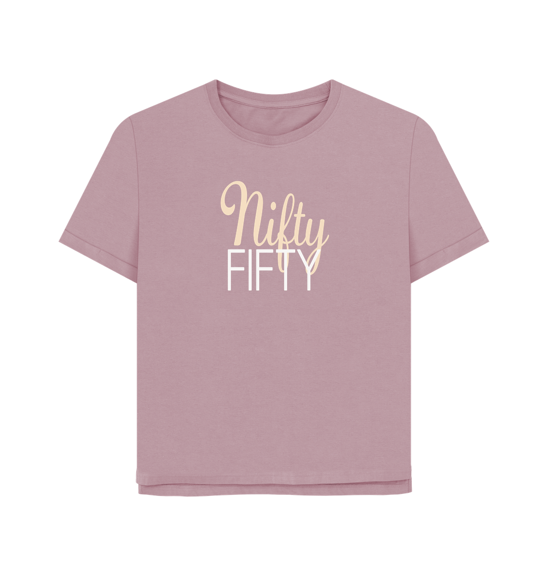 Mauve Nifty Fifty Women's Relaxed Fit T-shirt