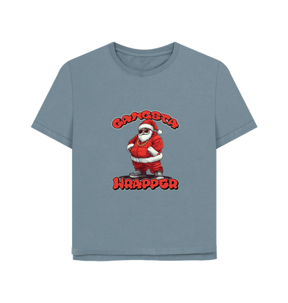 Stone Blue Gangsta Wrapper Women's Relaxed Fit Christmas T-shirt