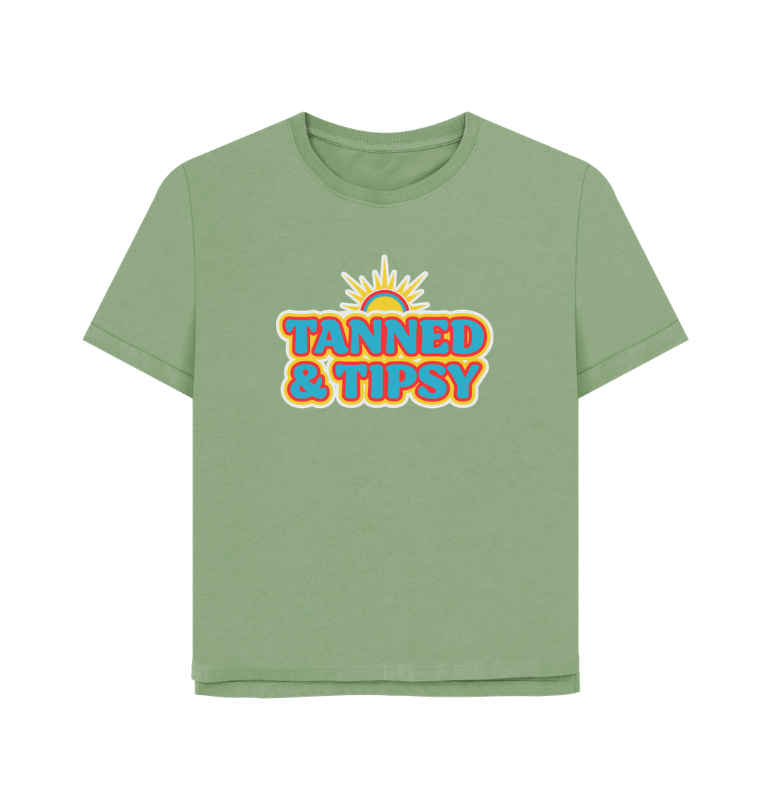 Sage Tanned And Tipsy Women's Relaxed Fit T-shirt