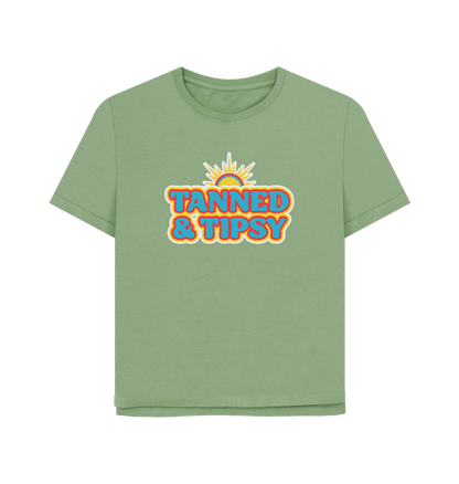 Sage Tanned And Tipsy Women's Relaxed Fit T-shirt