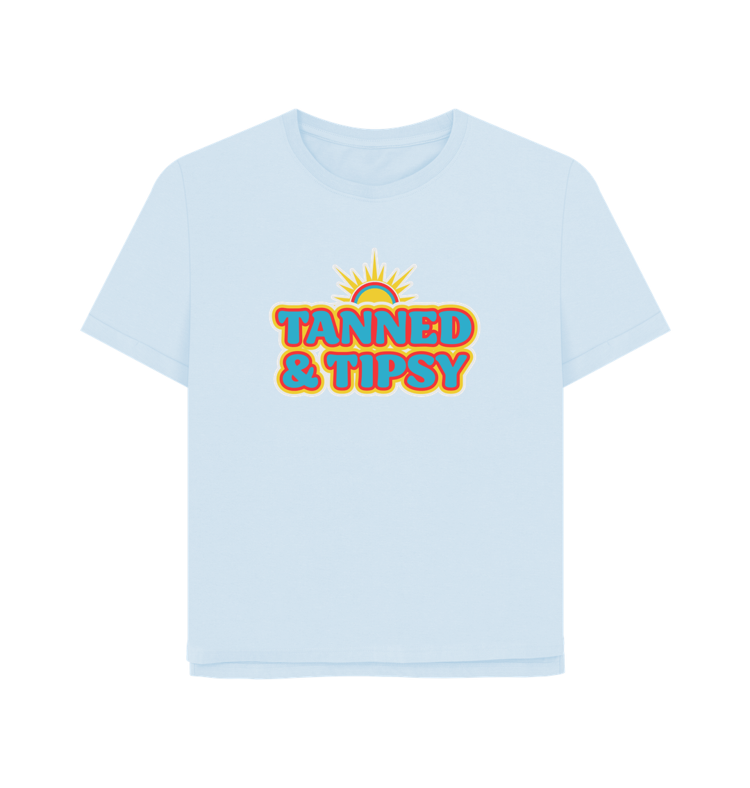Sky Blue Tanned And Tipsy Women's Relaxed Fit T-shirt