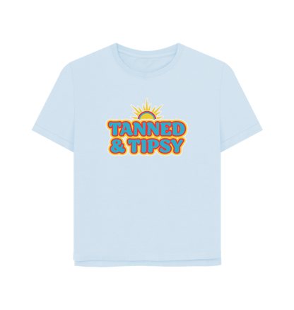 Sky Blue Tanned And Tipsy Women's Relaxed Fit T-shirt