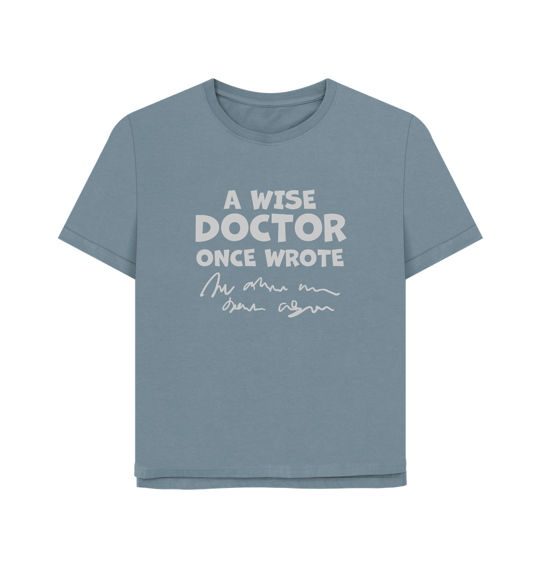 Stone Blue Wise Doctor Women's Relaxed Fit T-shirt