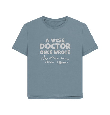 Stone Blue Wise Doctor Women's Relaxed Fit T-shirt