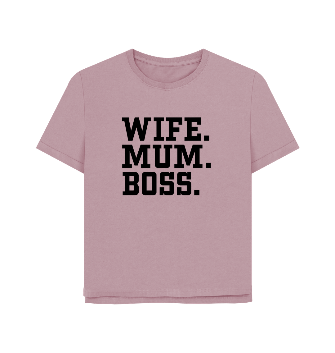 Mauve Wife Mum Boss Women's Relaxed Fit T-shirt