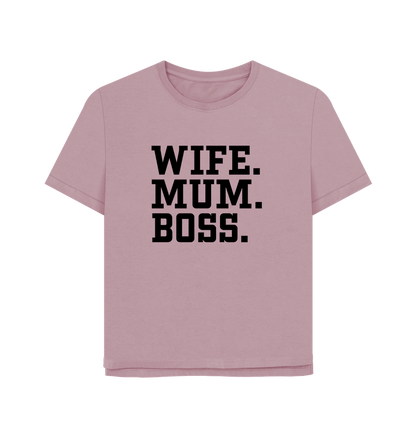 Mauve Wife Mum Boss Women's Relaxed Fit T-shirt