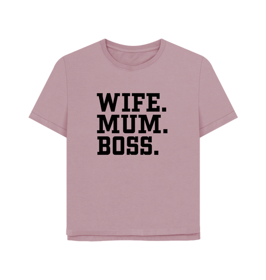 Mauve Wife Mum Boss Women's Relaxed Fit T-shirt