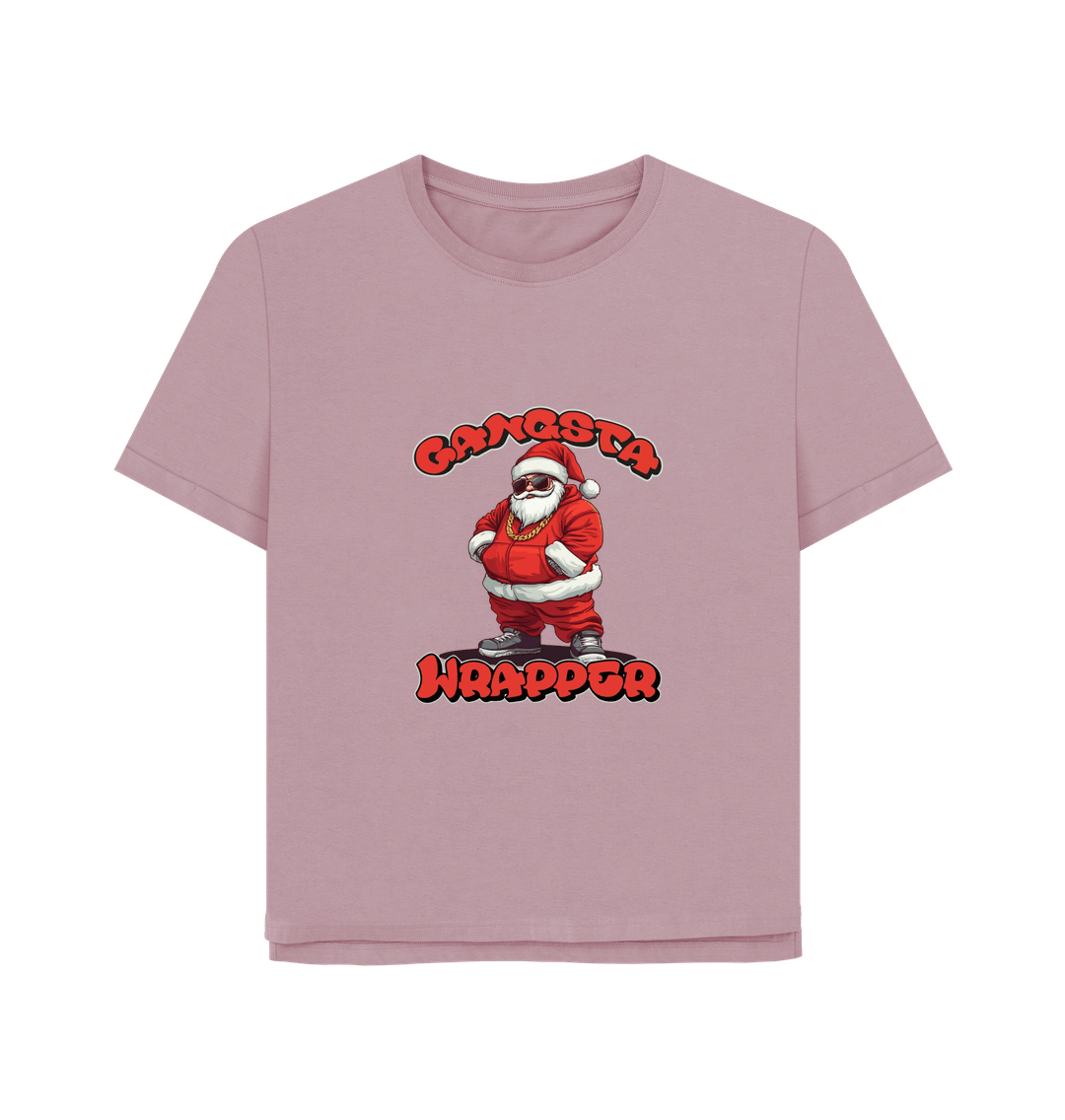 Mauve Gangsta Wrapper Women's Relaxed Fit Christmas T-shirt
