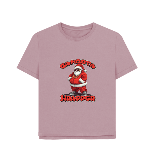 Mauve Gangsta Wrapper Women's Relaxed Fit Christmas T-shirt