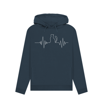 Navy Blue Cat Cardio Women's Hoodie