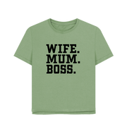 Sage Wife Mum Boss Women's Relaxed Fit T-shirt